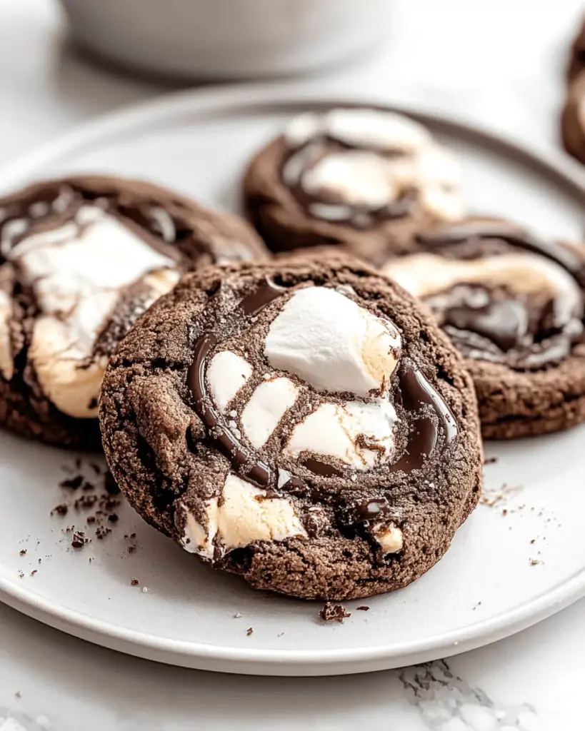 Chocolate Marshmallow Swirl Cookies