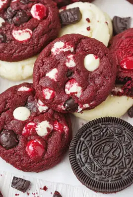 Crushed Oreo Red Velvet Cookies