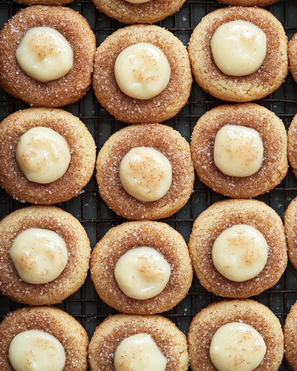 Eggnog Snickerdoodle Thumbprint Cookies