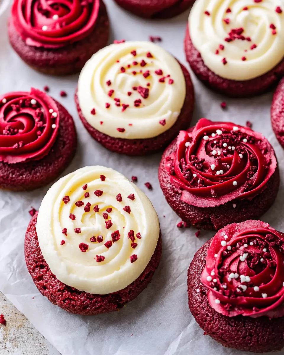 Frosted Red Velvet Cupcake Cookies Recipe