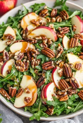 Apple Arugula Salad with Maple Pecans