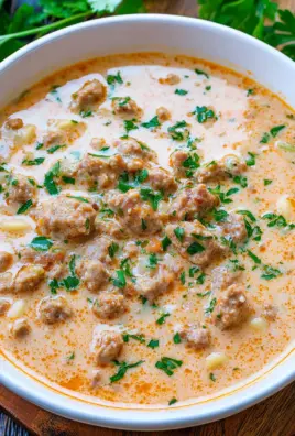 Creamy Parmesan Italian Sausage Ditalini Soup