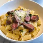 Garlic Parmesan Steak Pasta