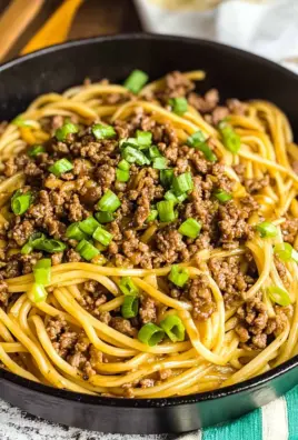 Ground Beef Mongolian Noodles