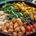 One Pan Chicken Burrito Bowl