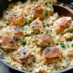 One-Pan Creamy Parmesan Chicken & Rice