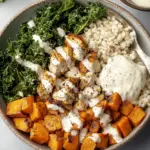 Roasted Chicken, Sweet Potato, and Kale Bowls