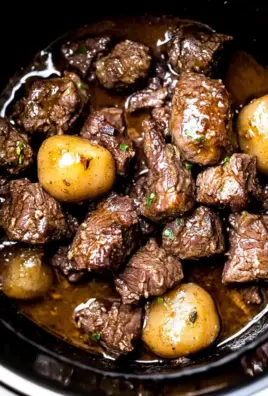 Slow Cooker Garlic Butter Beef Bites