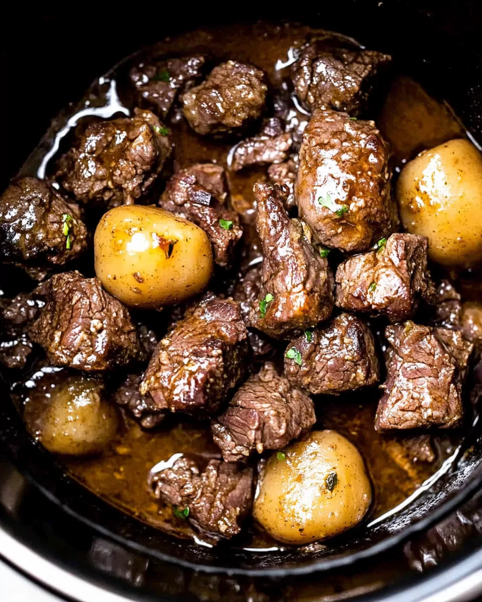 Slow Cooker Garlic Butter Beef Bites