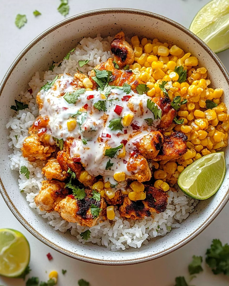 Street Corn Chicken Rice Bowl