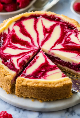 Raspberry Swirl Lemon Cheesecake