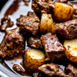 Slow Cooker Garlic Butter Beef Bites & Potatoes