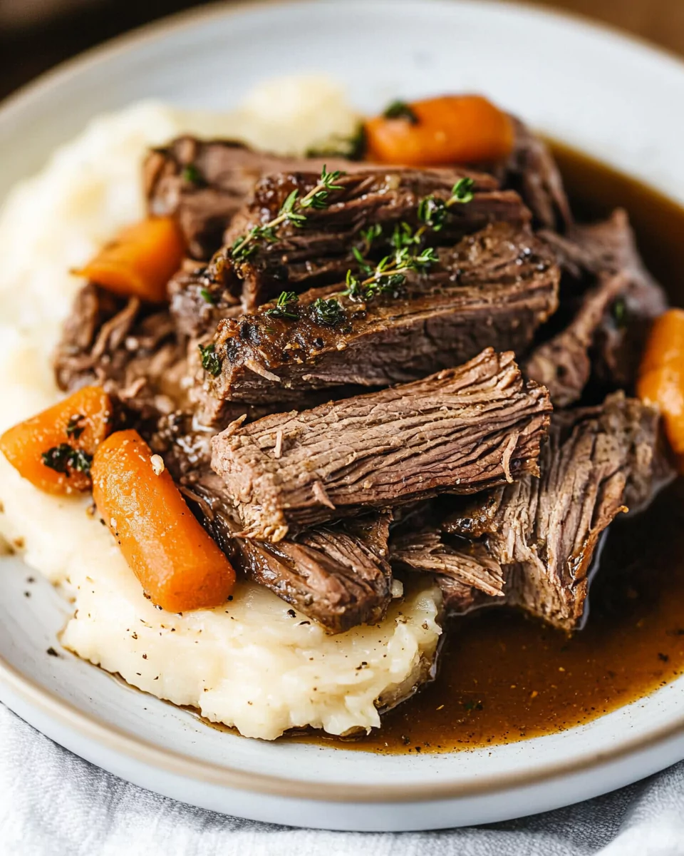 Slow Cooker Garlic Herb Pot Roast