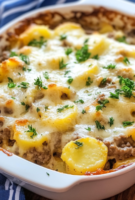 Cheesy Hamburger Potato Casserole