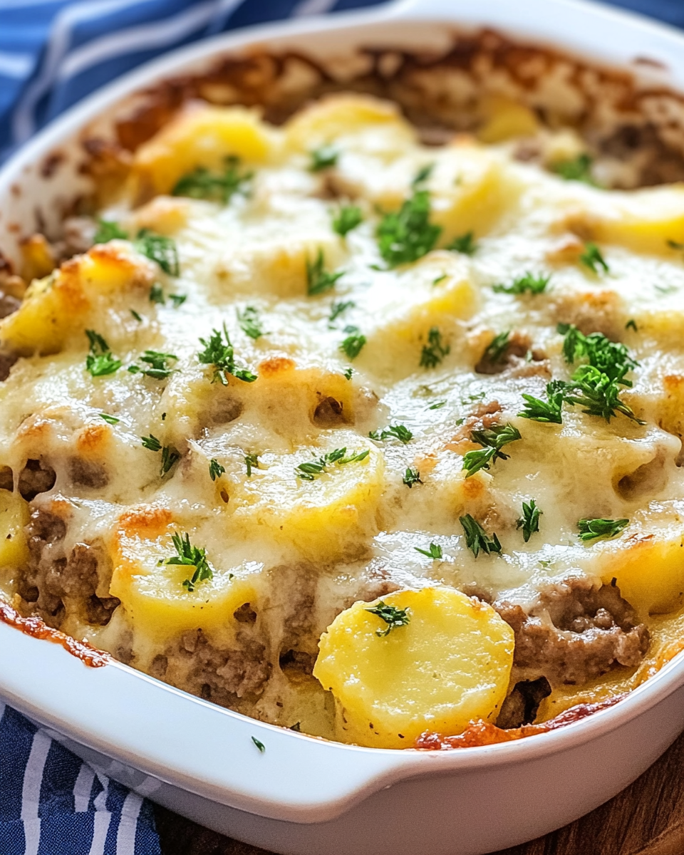 Cheesy Hamburger Potato Casserole