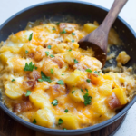 Cheesy Potato Egg Scramble