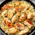 Chicken Scampi with Garlic Parmesan Rice