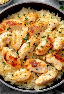 Chicken Scampi with Garlic Parmesan Rice