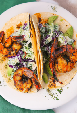 Cilantro Lime Shrimp Tacos with Creamy Slaw