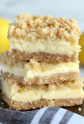 Creamy Lemon Cheesecake Crumb Bars