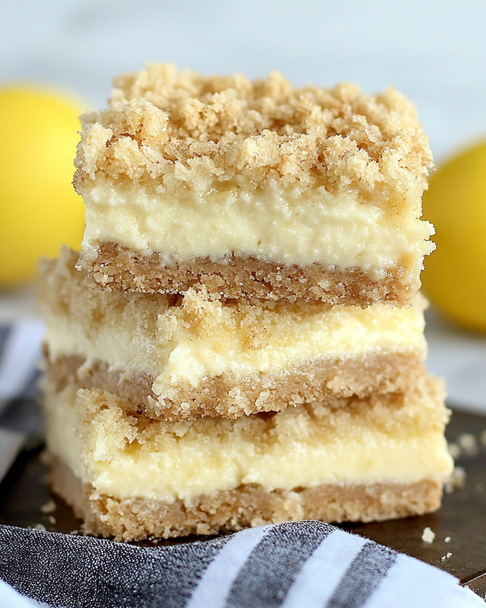 Creamy Lemon Cheesecake Crumb Bars
