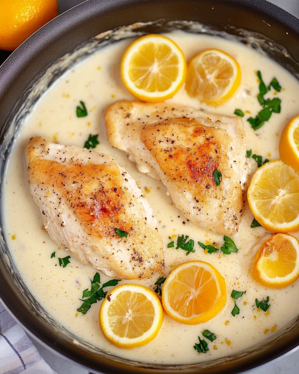 Creamy Lemon Pepper Skillet Chicken