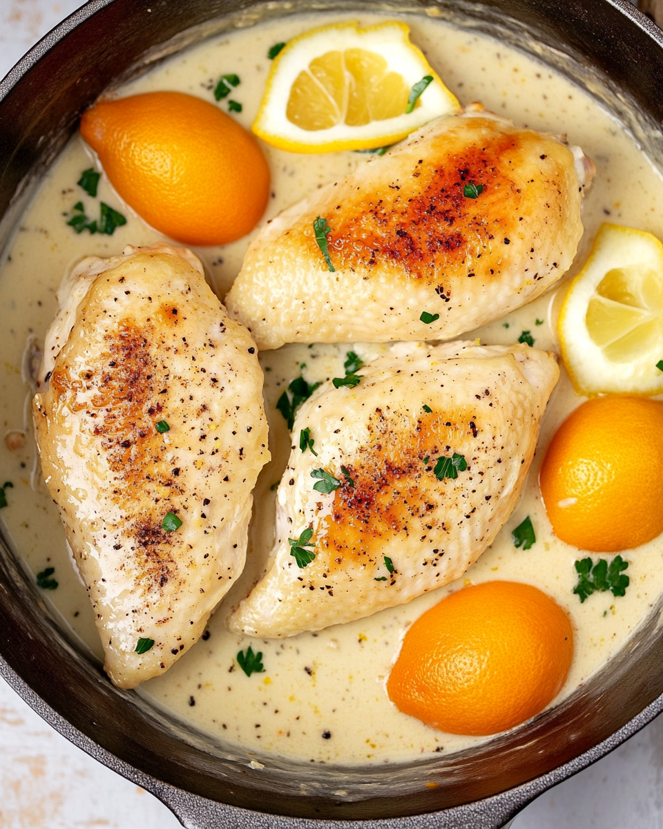 Creamy Lemon Pepper Skillet Chicken