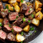Garlic Butter Steak Bites and Potatoes