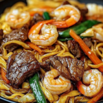 Steak & Shrimp Stir-Fried Noodles