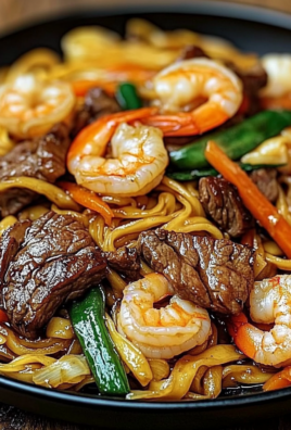 Steak & Shrimp Stir-Fried Noodles