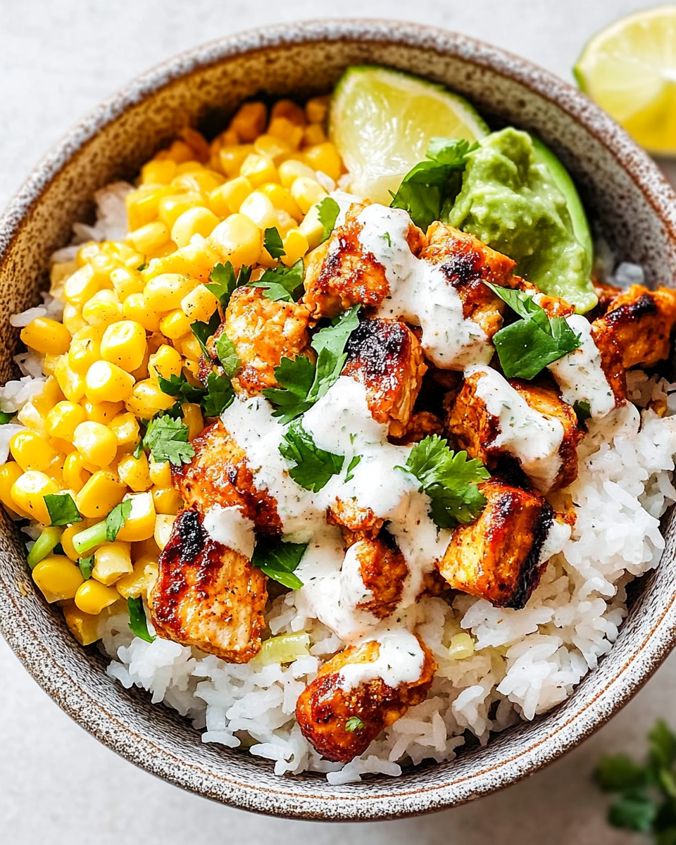 Street Corn Chicken Rice Bowl
