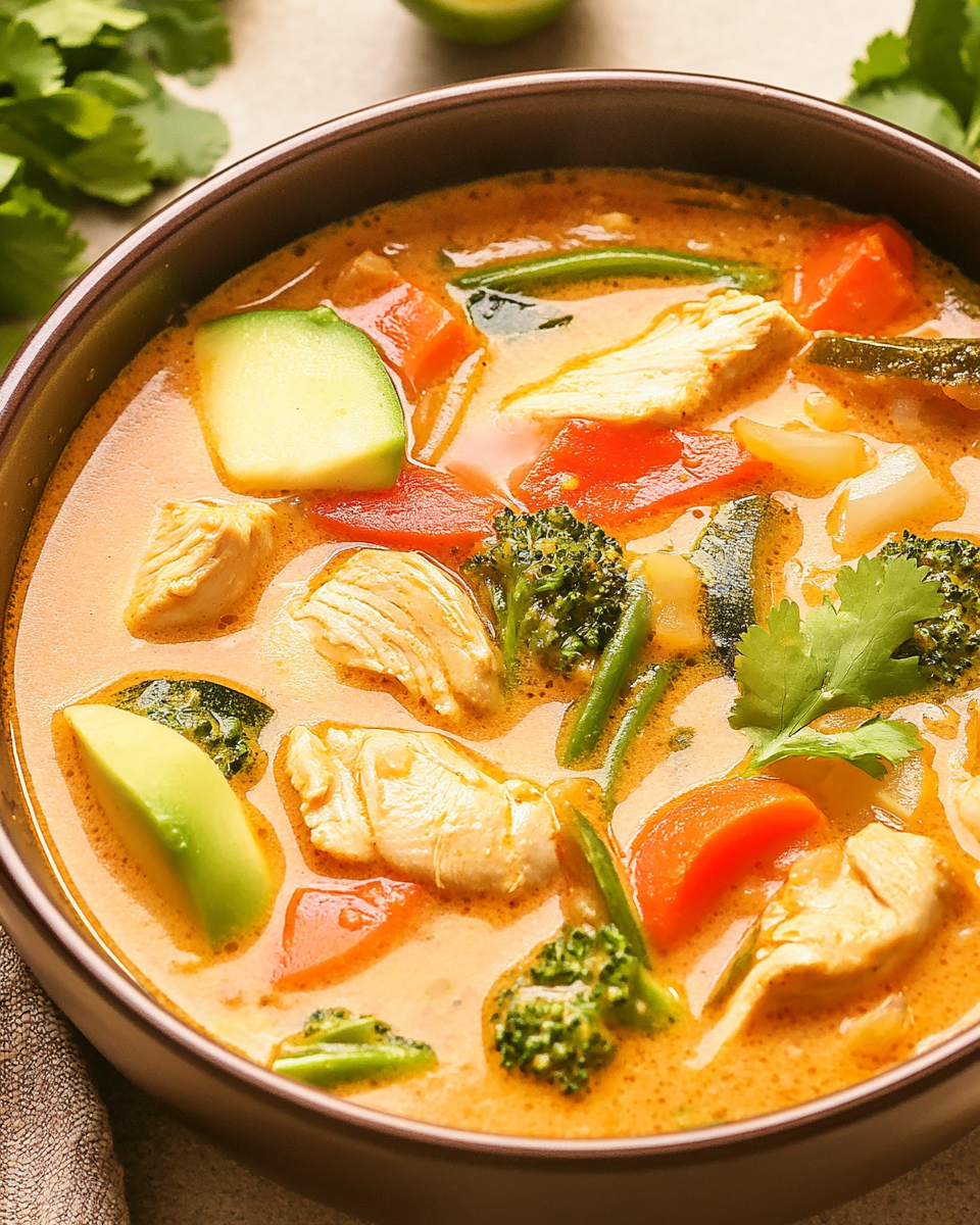 Thai Coconut Curry Chicken Soup