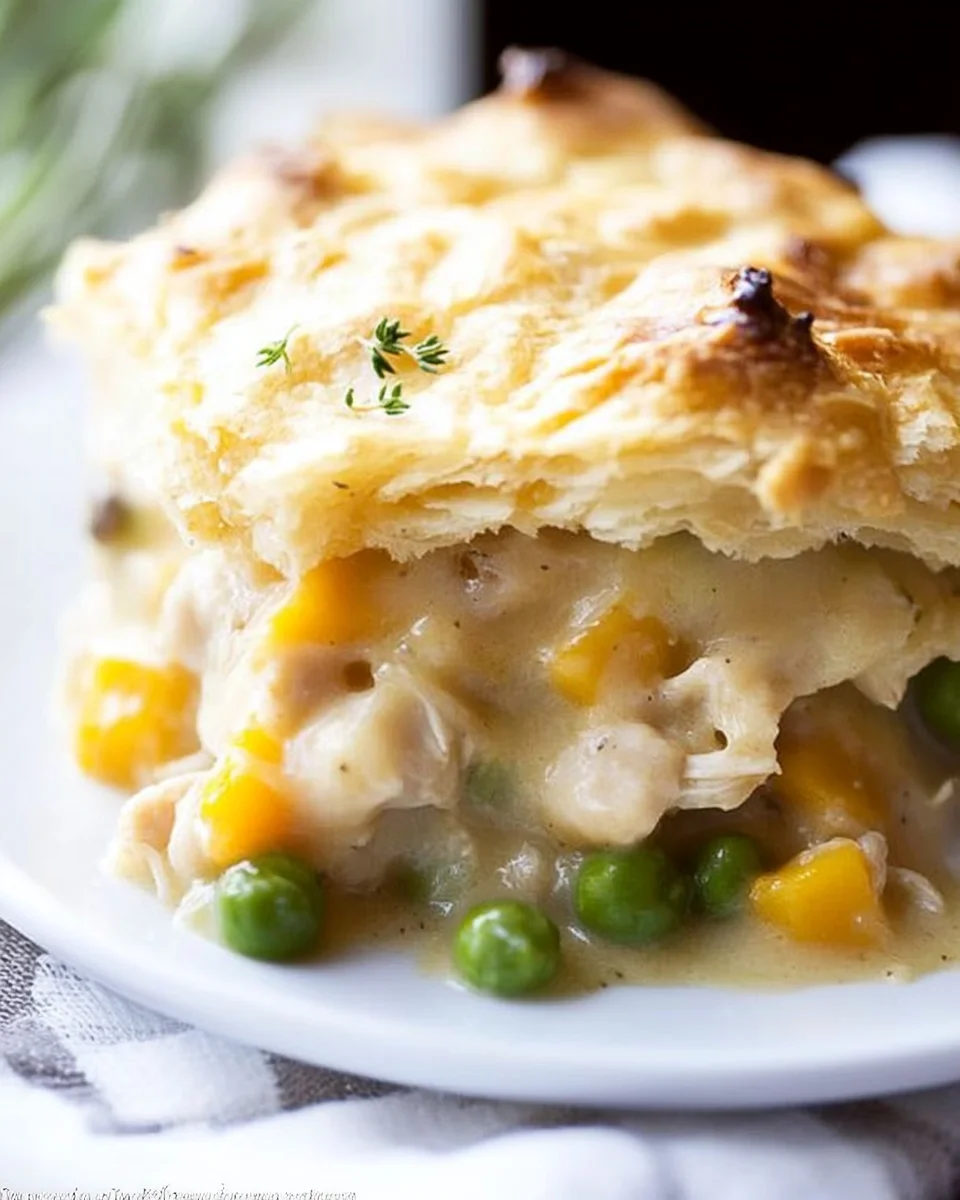 Cheddar Biscuit Topped Harvest Chicken Pot Pie