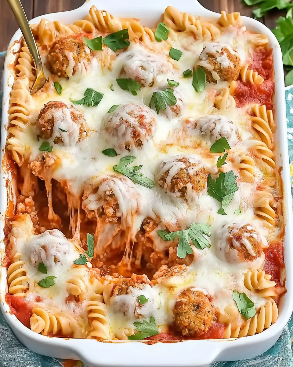 Dump and Bake Meatball Casserole
