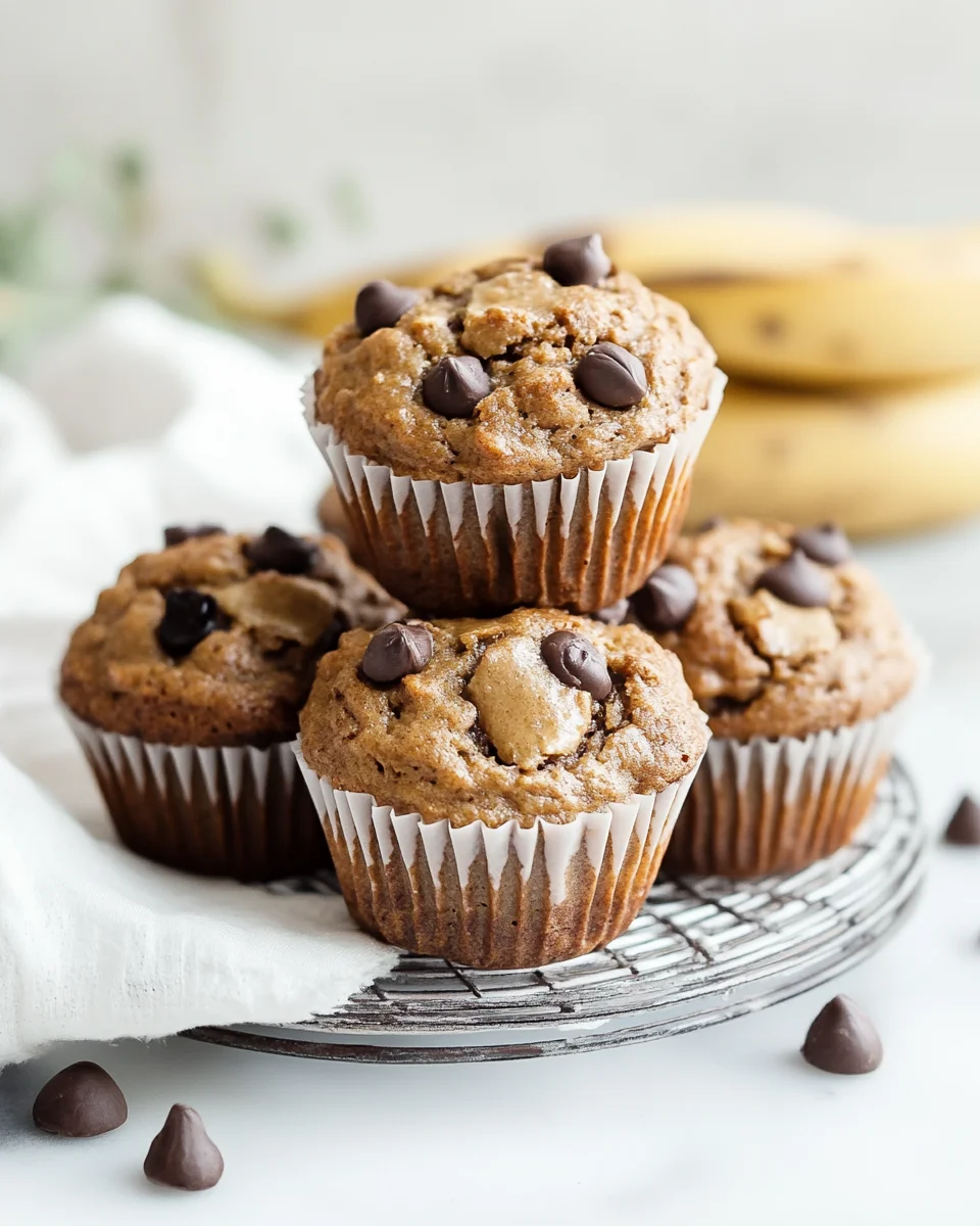 Healthy Peanut Butter Banana Muffins