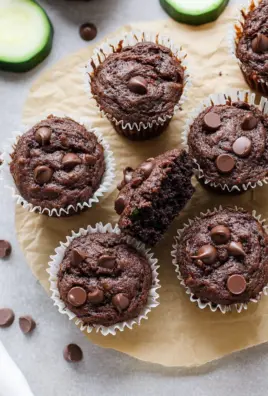 Healthy & Moist Chocolate Zucchini Muffins