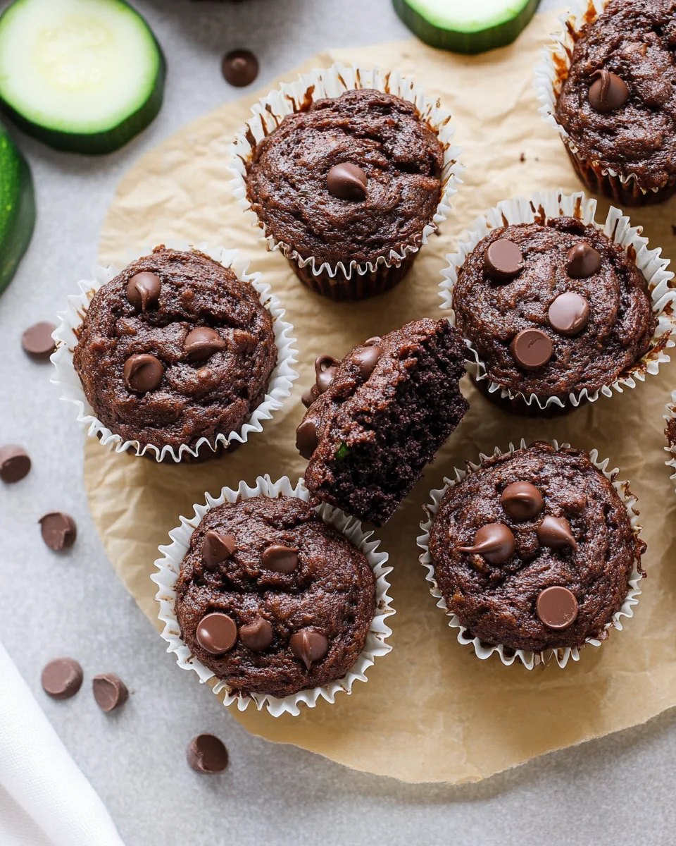 Healthy & Moist Chocolate Zucchini Muffins