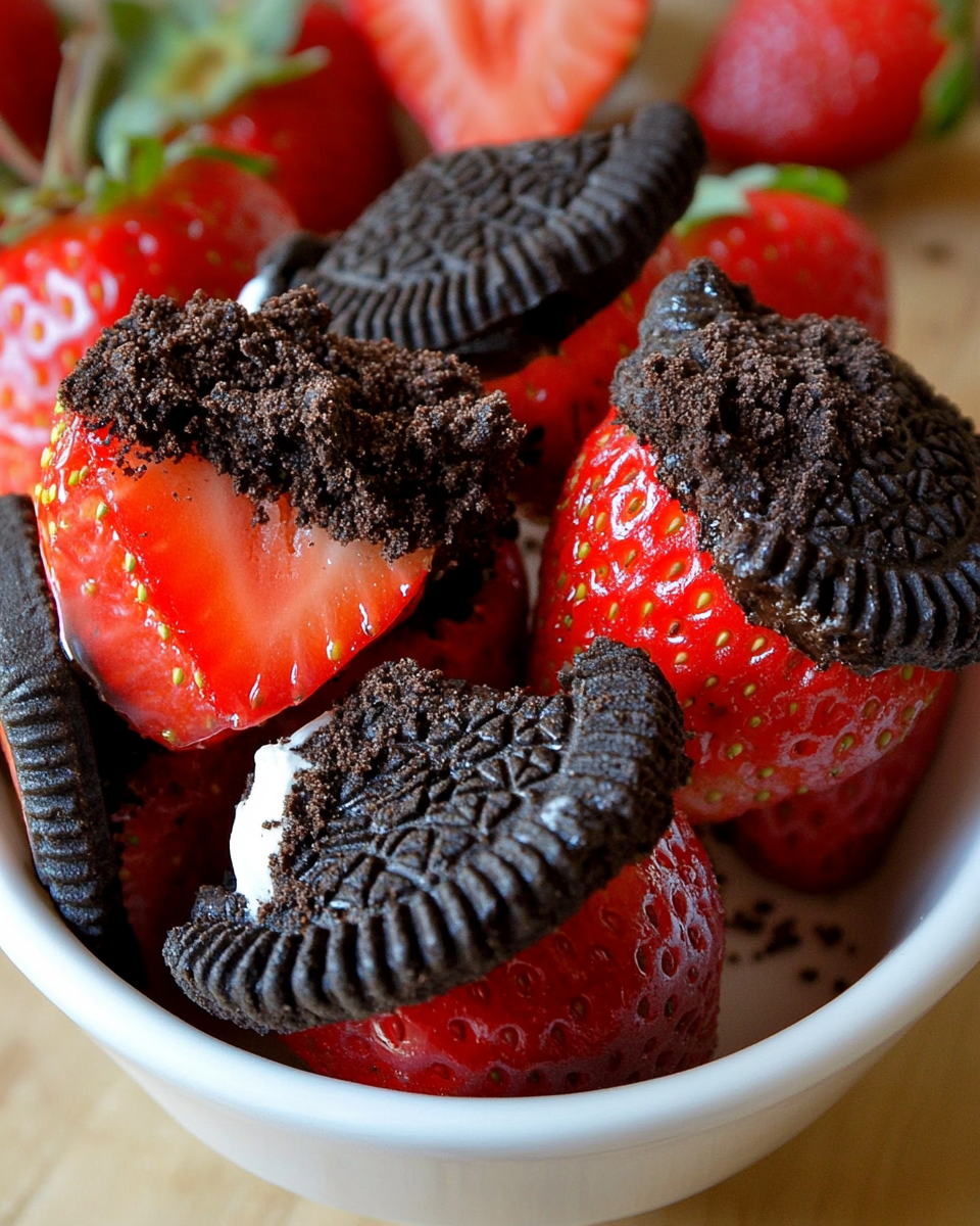 Oreo Truffle-Stuffed Strawberries