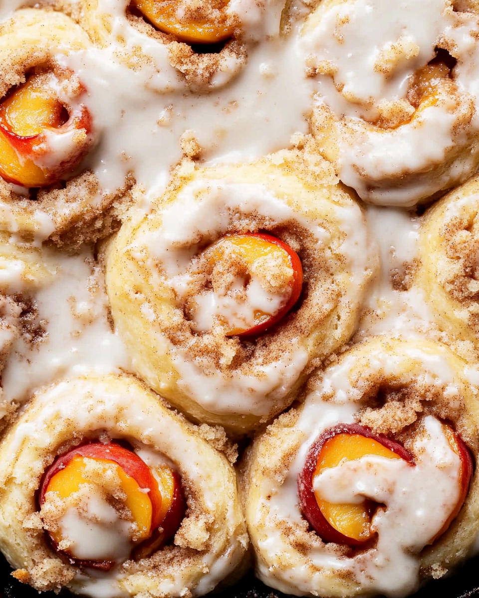 Peach Cobbler Cinnamon Rolls