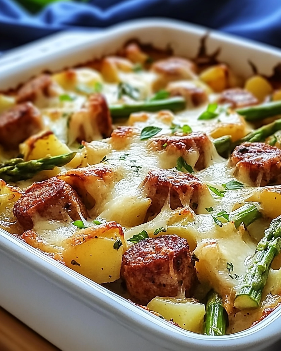 Sausage and Potato Casserole with Spring Veggies