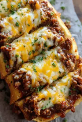 Cheesy Sloppy Joe Garlic Bread