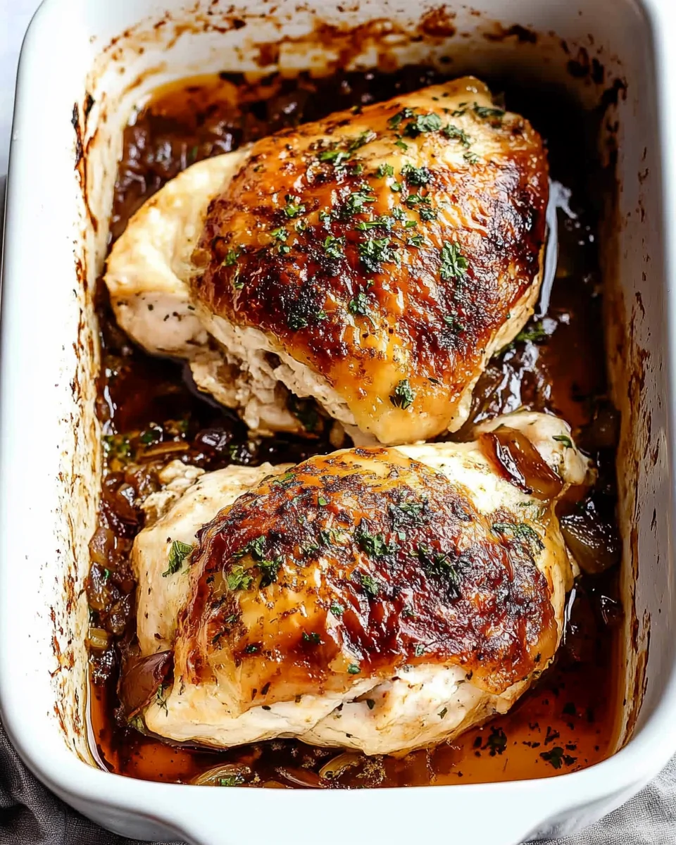 French Onion Stuffed Chicken Casserole