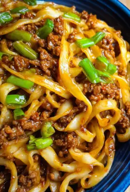 Ground Beef Mongolian Noodles