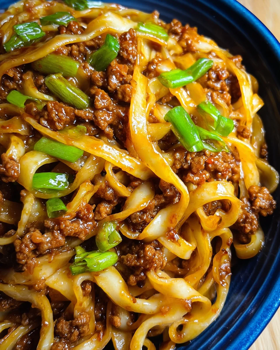 Ground Beef Mongolian Noodles