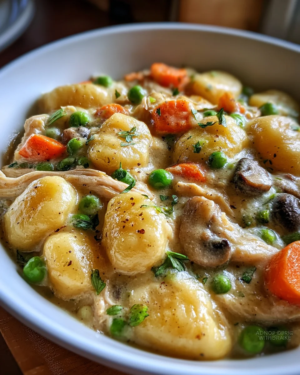 One Pot Gnocchi Chicken Pot Pie