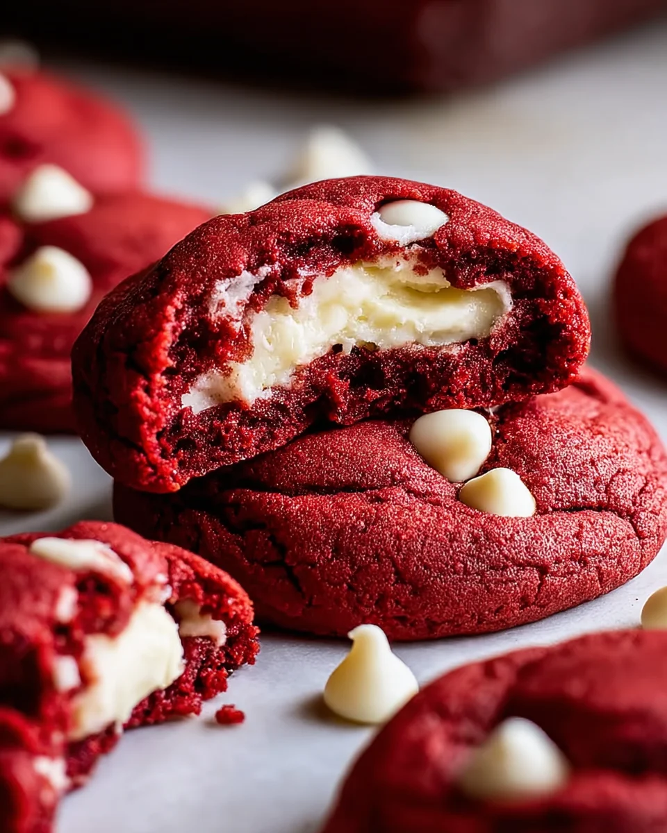 Red Velvet Cheesecake Stuffed Cookies