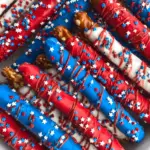 4th of July Chocolate Covered Pretzel Rods