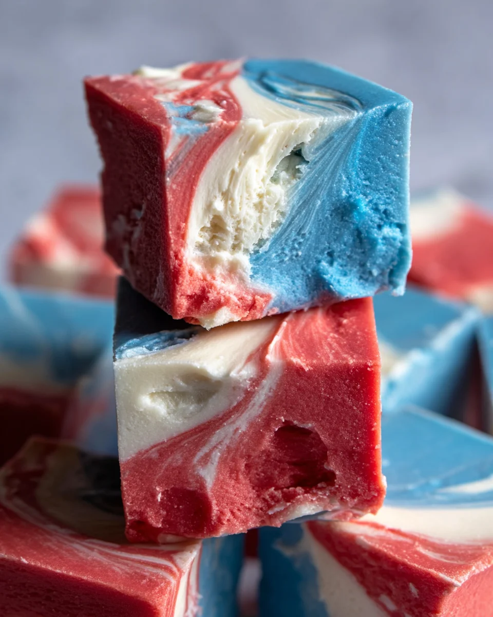 4th of July Tie Dyed Fudge