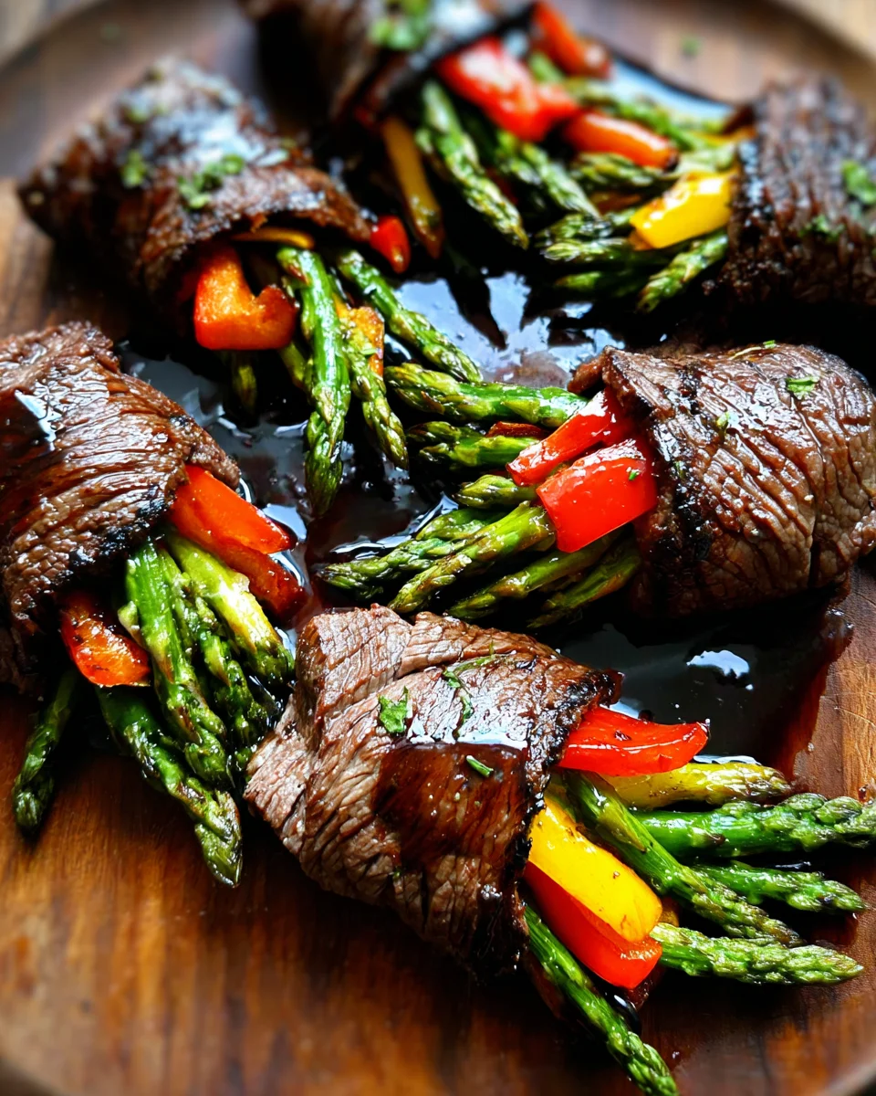 Air Fried Steak and Asparagus Bundles