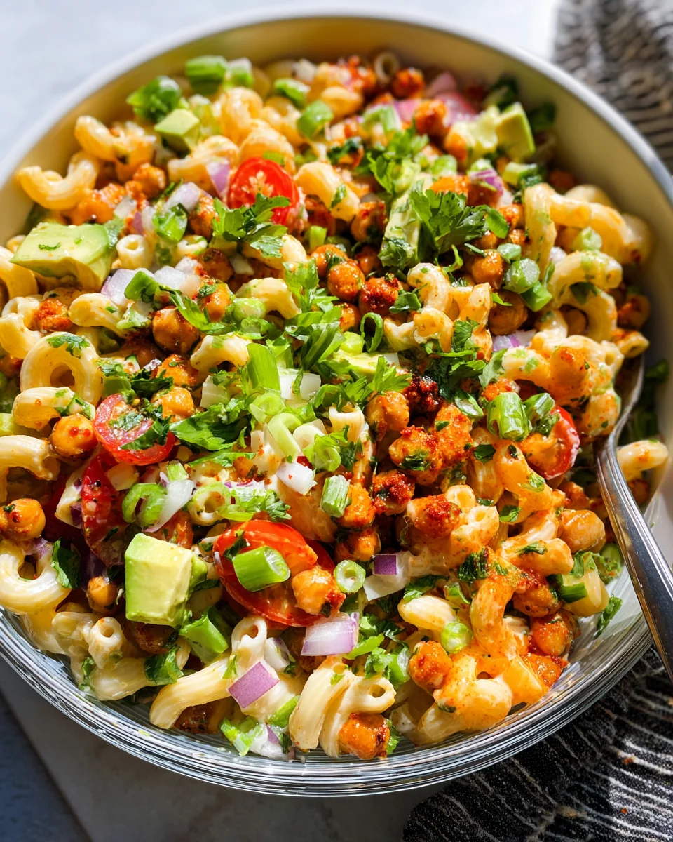 Buffalo Chickpea Pasta Salad
